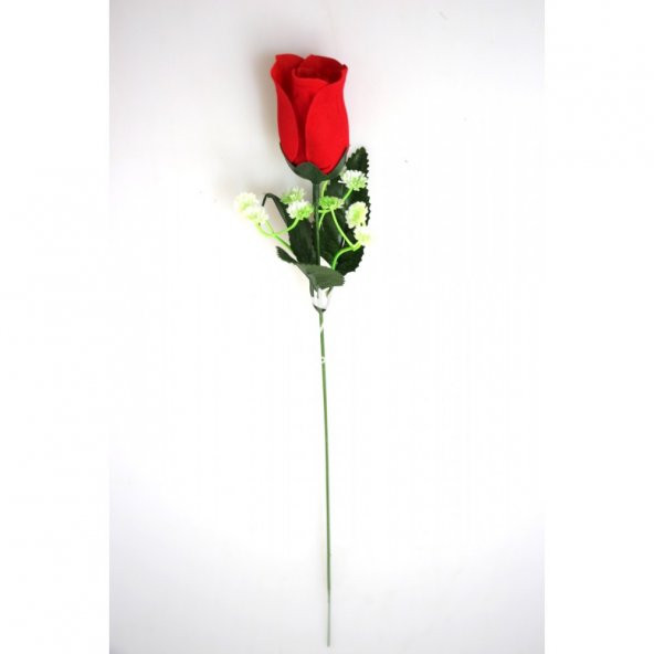 Yapay Çiçek Hediyelik Kadife Gül 45cm Kırmızı
