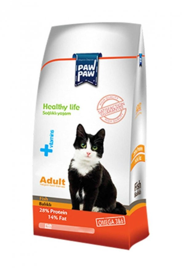 Paw Paw (Pawpaw) Balıklı Kedi Maması-15 kg