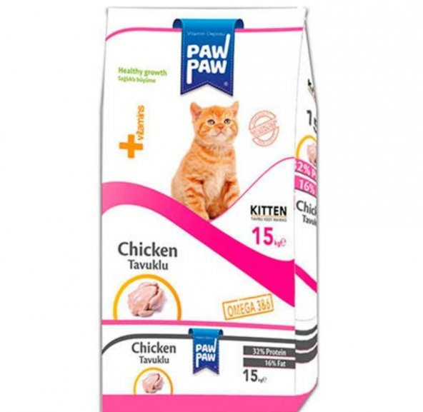 Paw Paw (Pawpaw) Tavuklu Yavru Kedi Maması-15kg