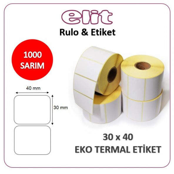 ELİT BARKOD ETİKETİ 30x40 TERMAL 1000 ADET - 1