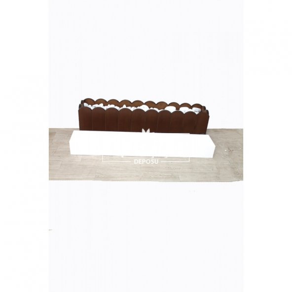 Dekoratif Bambu Saksısı Seperatör Ahşap 100 cm+Taş+ Strafor Köpük - 5