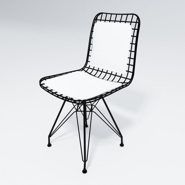 Knsz kafes tel sandalyesi 1 li mazlum syhbyz sırt minderli ofis cafe bahçe mutfak