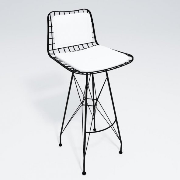 Knsz kafes tel bar sandalyesi 1 li zengin syhbyz sırt minderli 75 cm oturma yüksekliği ofis cafe bahçe mutfak