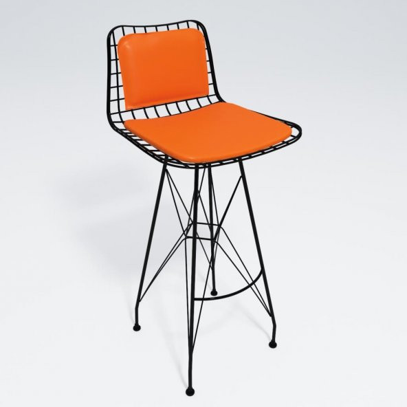 Knsz kafes tel bar sandalyesi 1 li zengin syhtrn sırt minderli 75 cm oturma yüksekliği ofis cafe bahçe mutfak