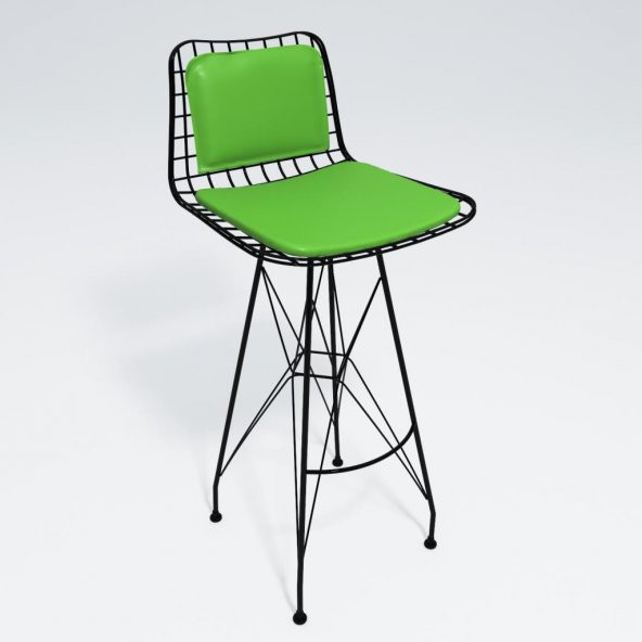 Knsz kafes tel bar sandalyesi 1 li zengin syhyşl sırt minderli 75 cm oturma yüksekliği ofis cafe bahçe mutfak