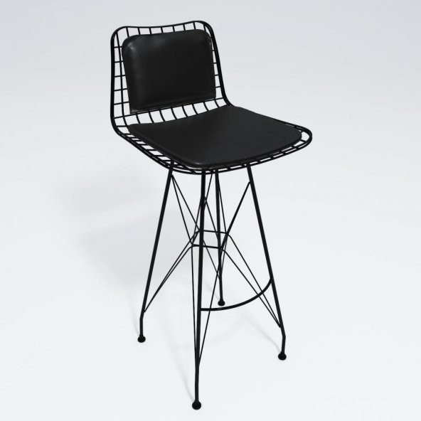 Knsz kafes tel bar sandalyesi 1 li zengin syhsyh sırt minderli 75 cm oturma yüksekliği ofis cafe bahçe mutfak
