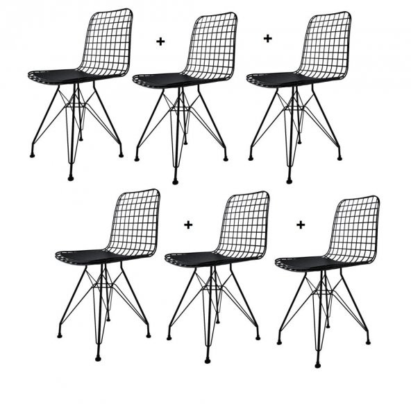 Knsz kafes tel sandalyesi 6 lı mazlum syhsyh ofis cafe bahçe mutfak