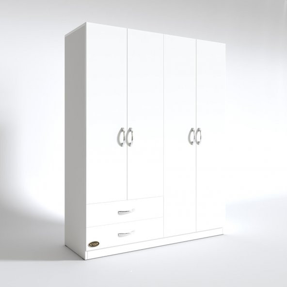 Kenzlife gardırop 4 kapaklı kapılı 2 çekmeceli orkide byz 180*120*42 gardolap dolap - 3