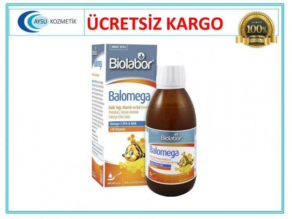 Biolabor Balomega Bal Portakal Limon Aromalı Şurup 200Ml