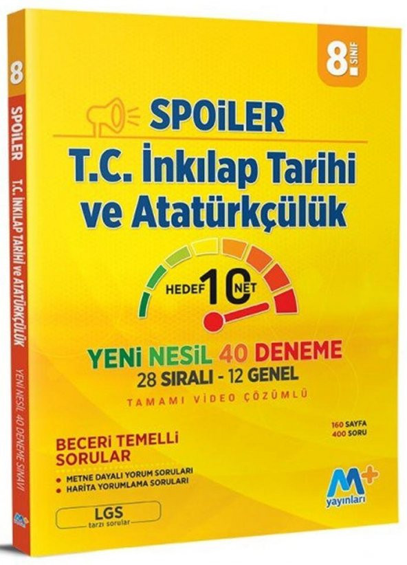 8. Sınıf LGS T.C. İnkılap Tarihi ve Atatürkçülük Spoiler Denemeleri Martı Okul Yayınları