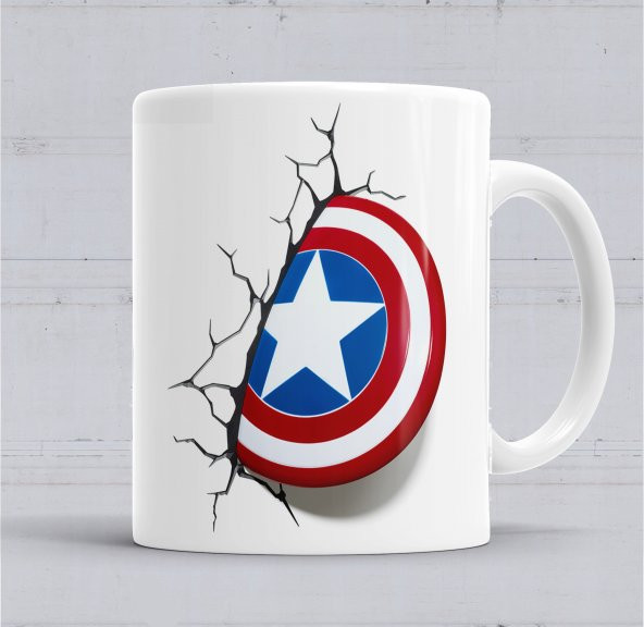 Captain America Shield Kupa Bardak Porselen