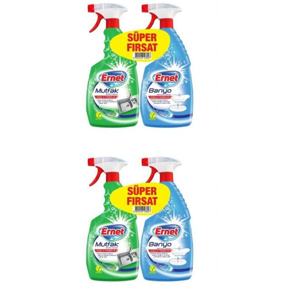 ERNET SÜPER LİKİT PROMOSYON MUTFAK+BANYO TEM. (1+1) 750ML SPREYLİ 2Lİ