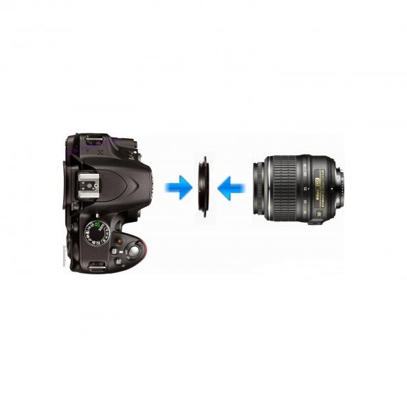 55mm Nikon Lensler için Ters Makro Adaptörü - 4