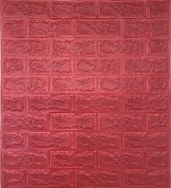NW56 Kırmızı Tuğla Desen Kendinden Yapışkanlı Tuğla Esnek Duvar Paneli 70x77 cm