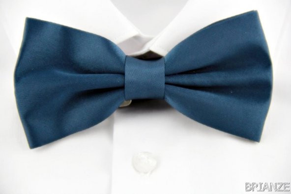 Brianze Düz Renk Petrol Mavi Papyon TP-3