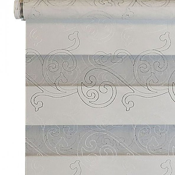 Ekru Nakış Serisi Zebra Perde Brode 3400 - 2
