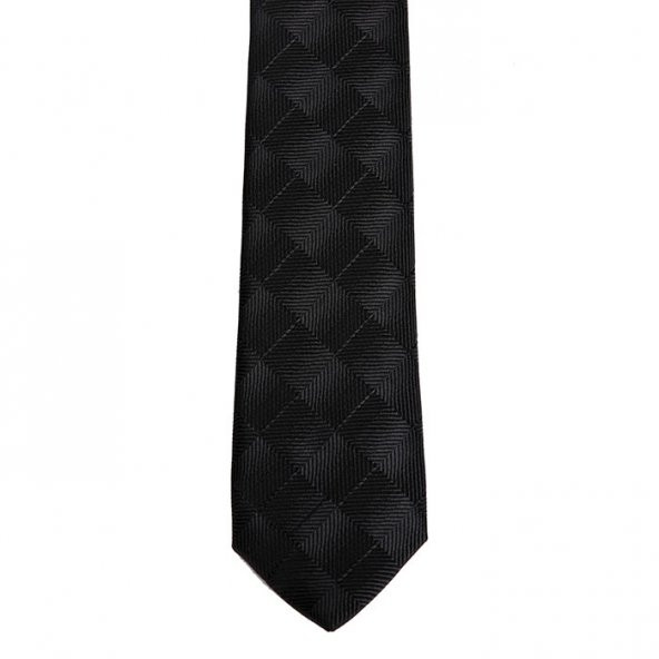 Brianze Siyah Kareli Desen Slim Kravat SKP-9 - Resim 2