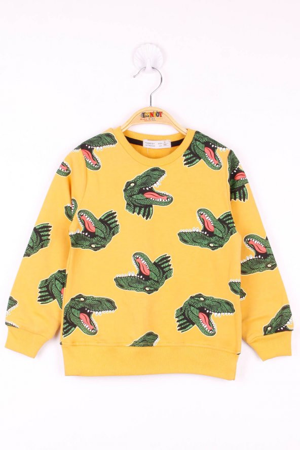 Toontoy Erkek Çocuk Komple Dinozor Baskılı Sweatshirt