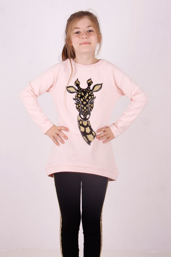 Toontoy Kız Çocuk Zebra Flok Baskılı Tişört - 6