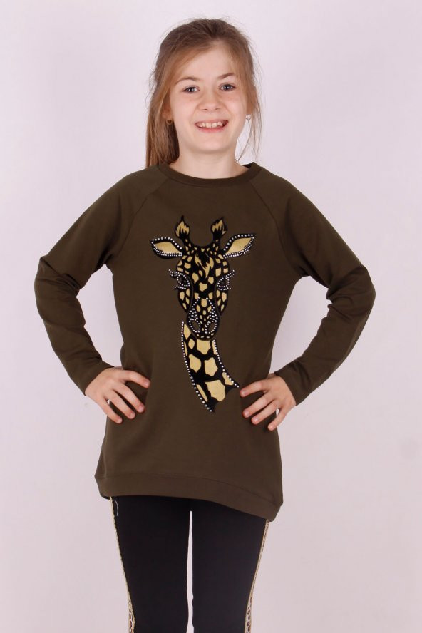 Toontoy Kız Çocuk Zebra Flok Baskılı Tişört - 12