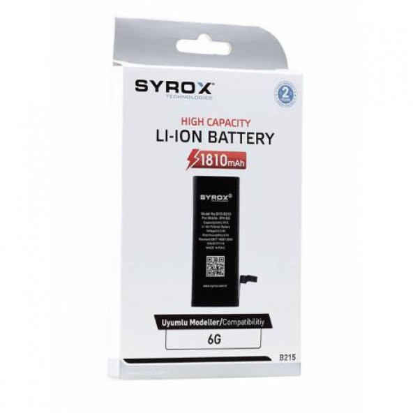 İPHONE SYROX - 6G Batarya - SYX - B215 -
