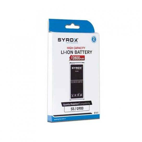 Syrox Samsung S5 (G900) Batarya 2800 mAh - B141 -
