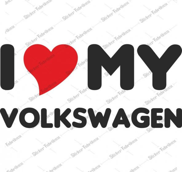 I Love My Volkswagen Sticker 00670  14X7