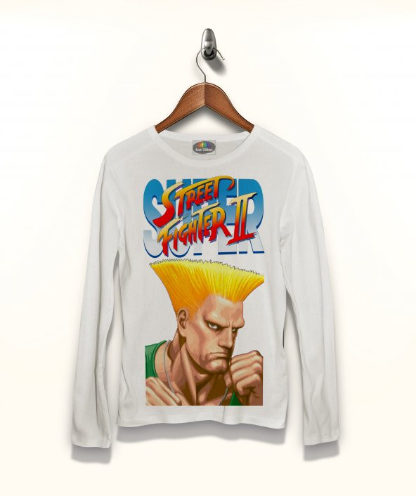 Street Fighter 2 Guile Tişört Uzun Kollu Tshirt