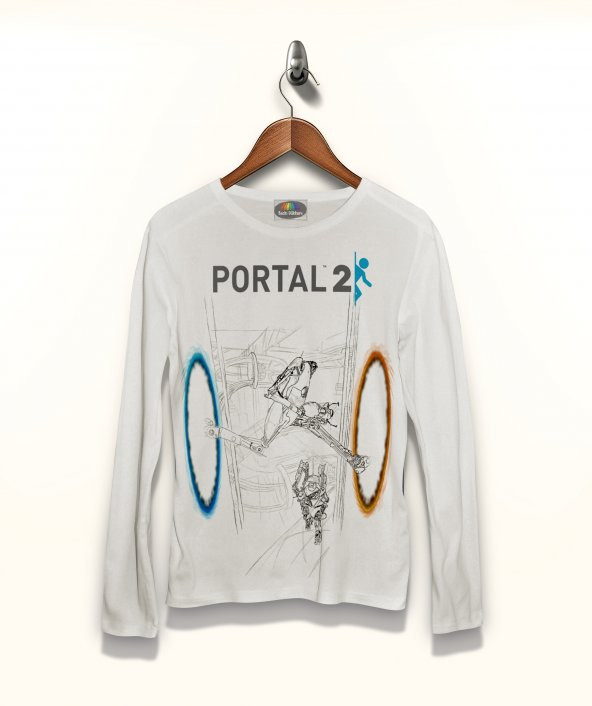 Portal 2 Personagens Tişört Uzun Kollu Tshirt