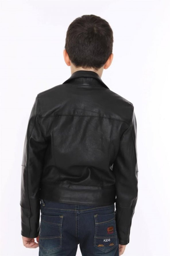 Erkek Çocuk Deri Mont Kuzey Modeli - 4