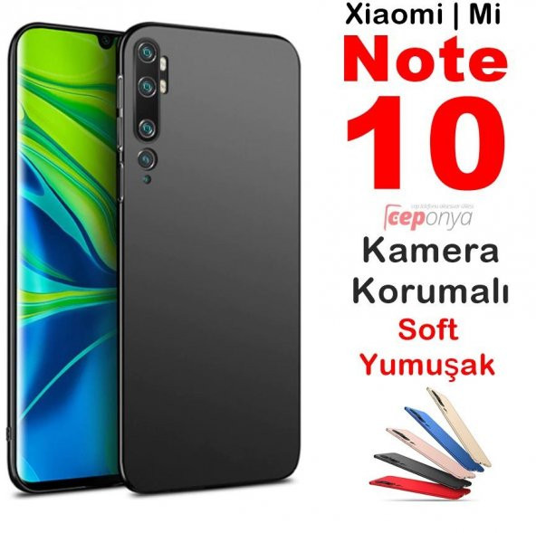 Xiaomi Mi Note 10 Kamera Korumalı Mat Soft Kalite Silikon Kılıf - 1