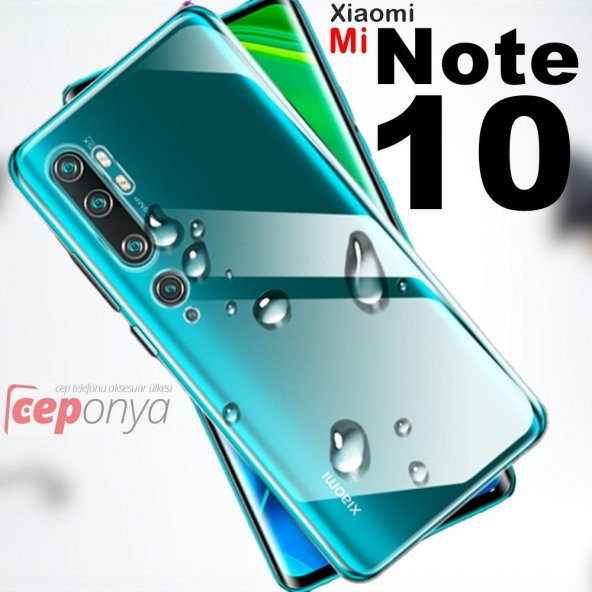 Xiaomi Mi Note 10 İnce Esnek Sararmaz Şeffaf Süper Silikon Kılıf - 1