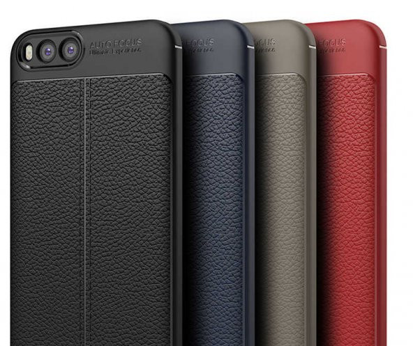 Xiaomi Mi 6 Kılıf Deri Görünümlü Silikon Kılıf Zore