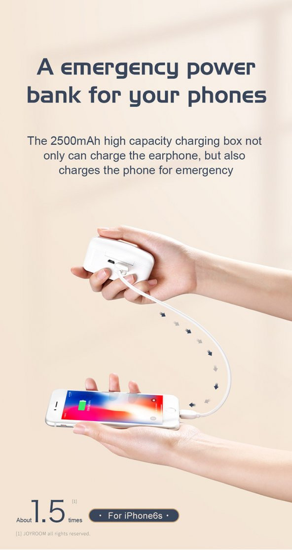 JOYROOM JR-T06 MİNİ Binaural TWS bluetooth kulaklık - 7