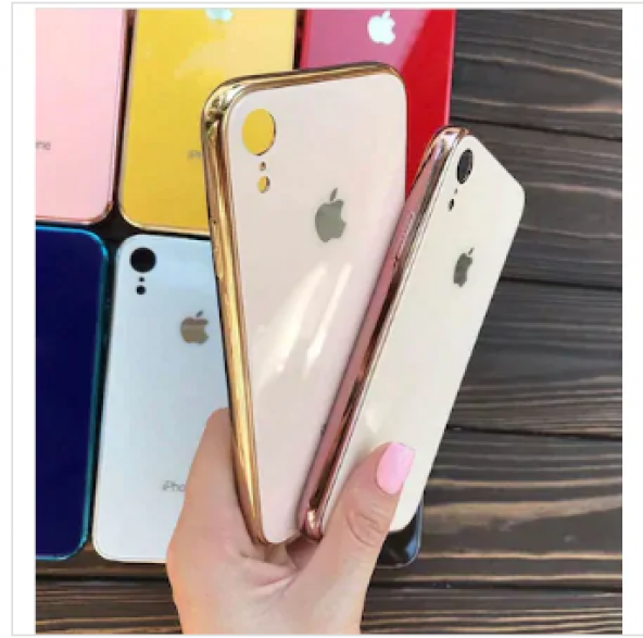 iPhone X-XS Cam Kılıf Yanlar Silikon Apple Logolu Ultra Lüx - 2