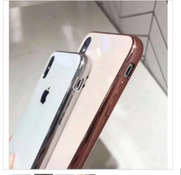 iPhone X-XS Cam Kılıf Yanlar Silikon Apple Logolu Ultra Lüx - 3