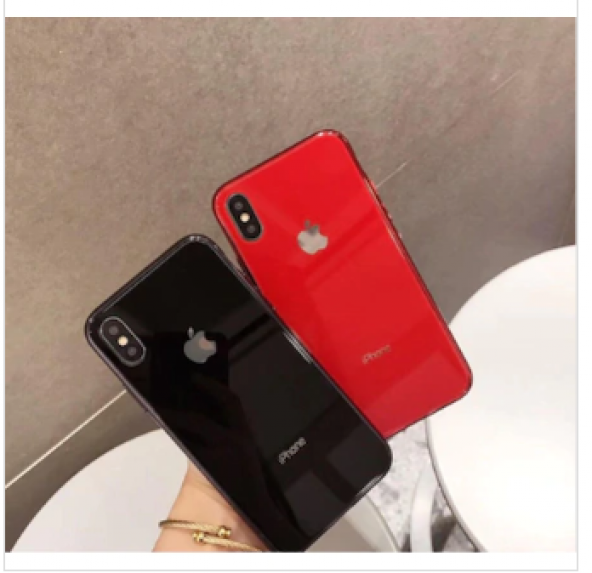 iPhone X-XS Cam Kılıf Yanlar Silikon Apple Logolu Ultra Lüx - 4