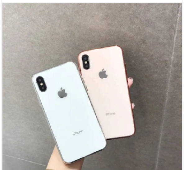 iPhone X-XS Cam Kılıf Yanlar Silikon Apple Logolu Ultra Lüx - 6