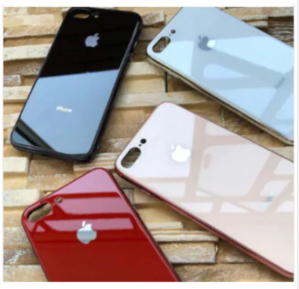 iPhone X-XS Cam Kılıf Yanlar Silikon Apple Logolu Ultra Lüx - 9