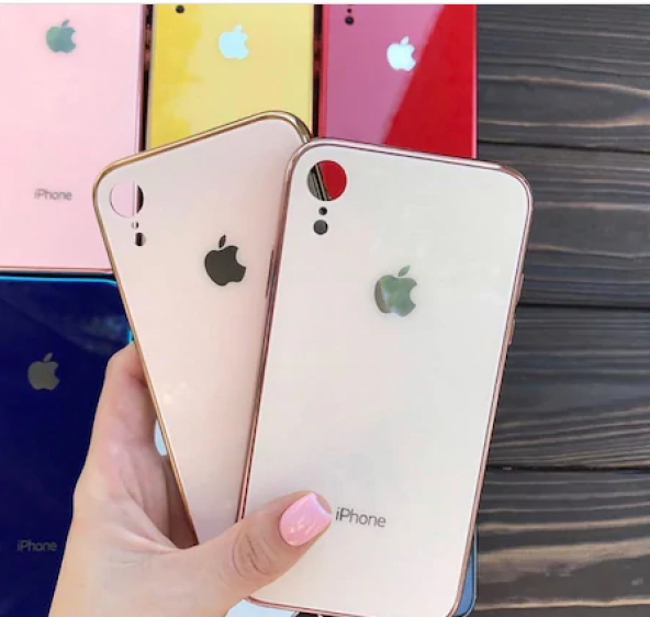 APPLE Logolu iPHONE CAM KILIF MODELLERİ ULTRA LÜX KORUMA - 7