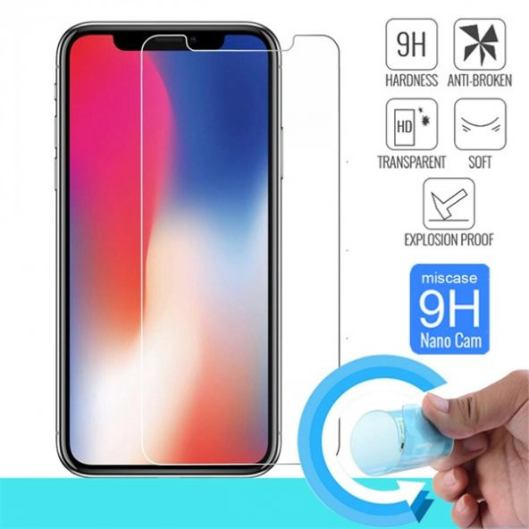 Apple iPhone X XS Nano Cam Ekran Koruyucu Kırılmaz Film Okmore