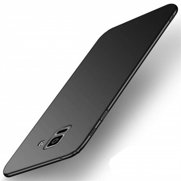 Samsung Galaxy A8 2018 Kılıf Tam Renk Esnek Silikon Kapak Siyah