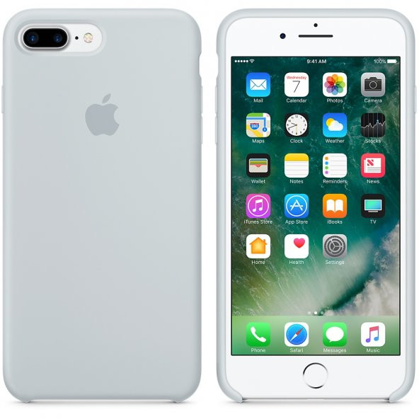 Apple Logolu iPhone 7/8 Plus Lansman Kılıf - Gökyüzü Mavisi - 2