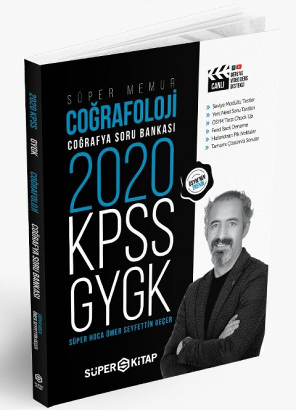 KPSS Süper Memur GYGK Coğrafoloji Coğrafya Soru Bankası Süper Kitap 2020