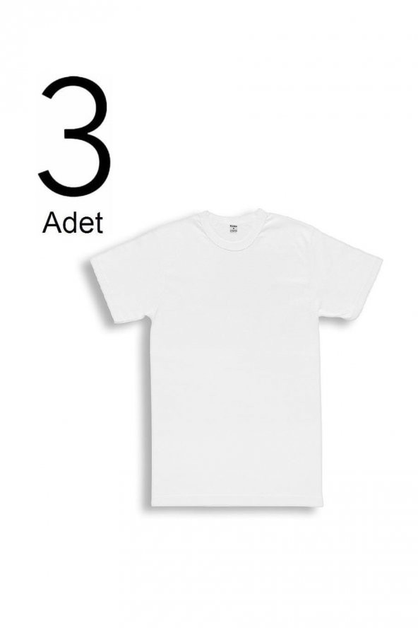 3'lü Erkek O Yaka Kısa Kollu Tişört 14002-A3