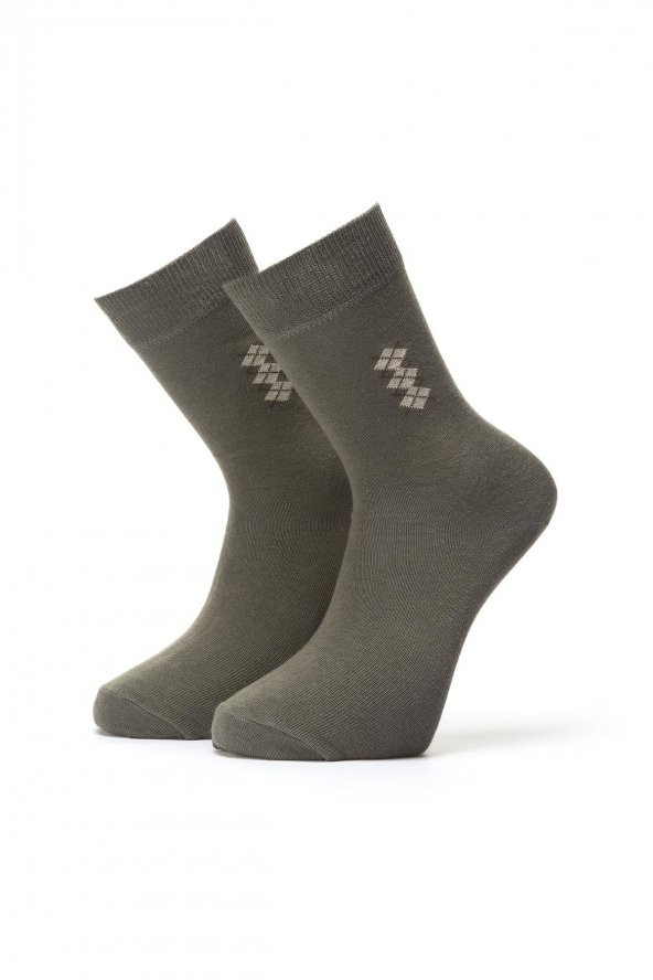 3lü Erkek Konçta Ekose Desenli Çorap 4409-A3 - 4