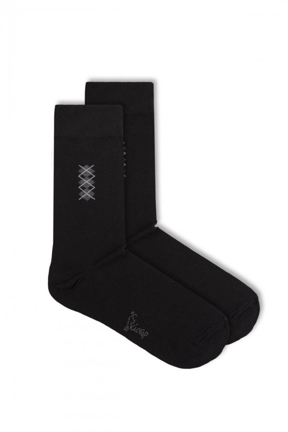 3lü Erkek Konçta Ekose Desenli Çorap 4409-A3 - 9