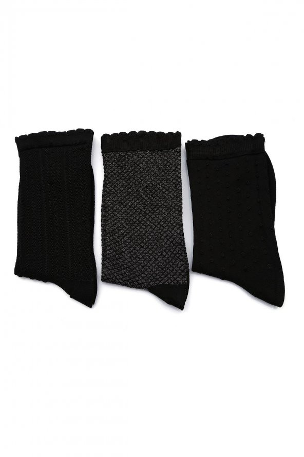 Kadın Desenli 3lü Çorap 262324