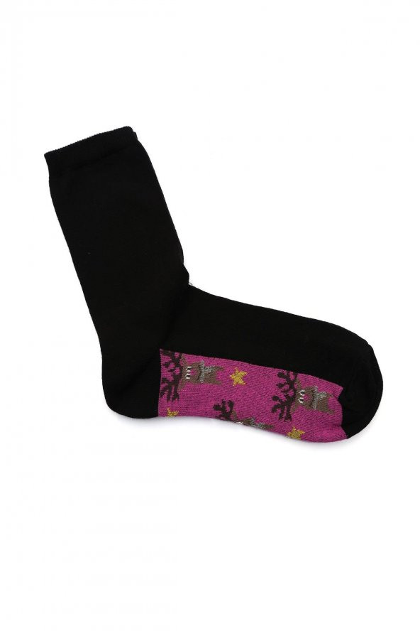 Kadın Siyah Desenli 3lü Çorap 61294024 - 8