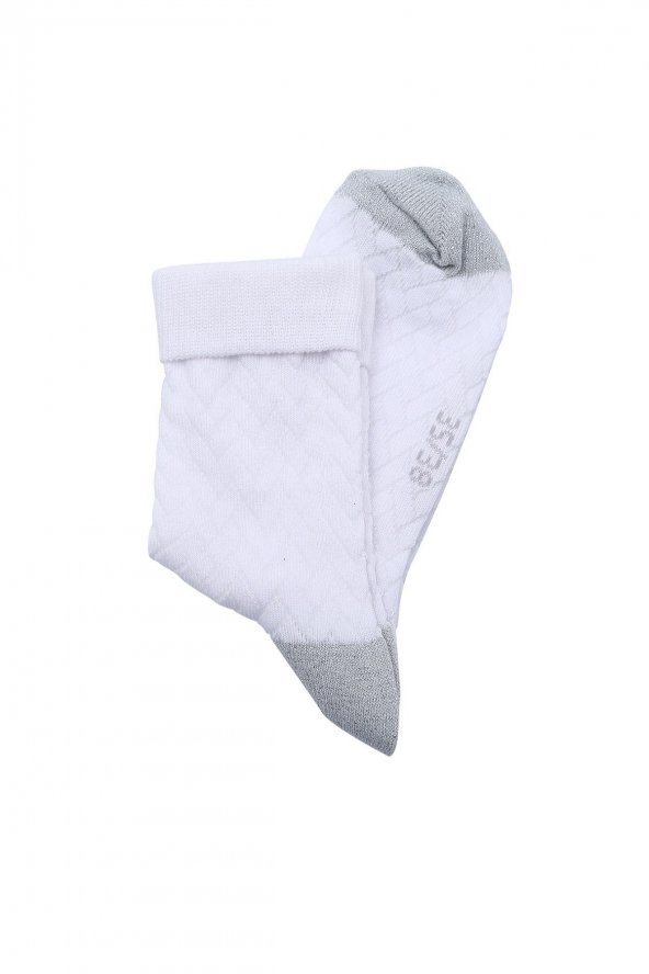 Kadın Gri Beyaz Pullu Desenli 2li Çorap 100037996 - 2